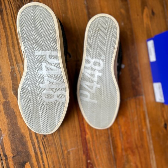 PP48 Jack Fujy Low Top Black Suede & Metallic "Hand -Distressed"Size 8 - Picture 6 of 16